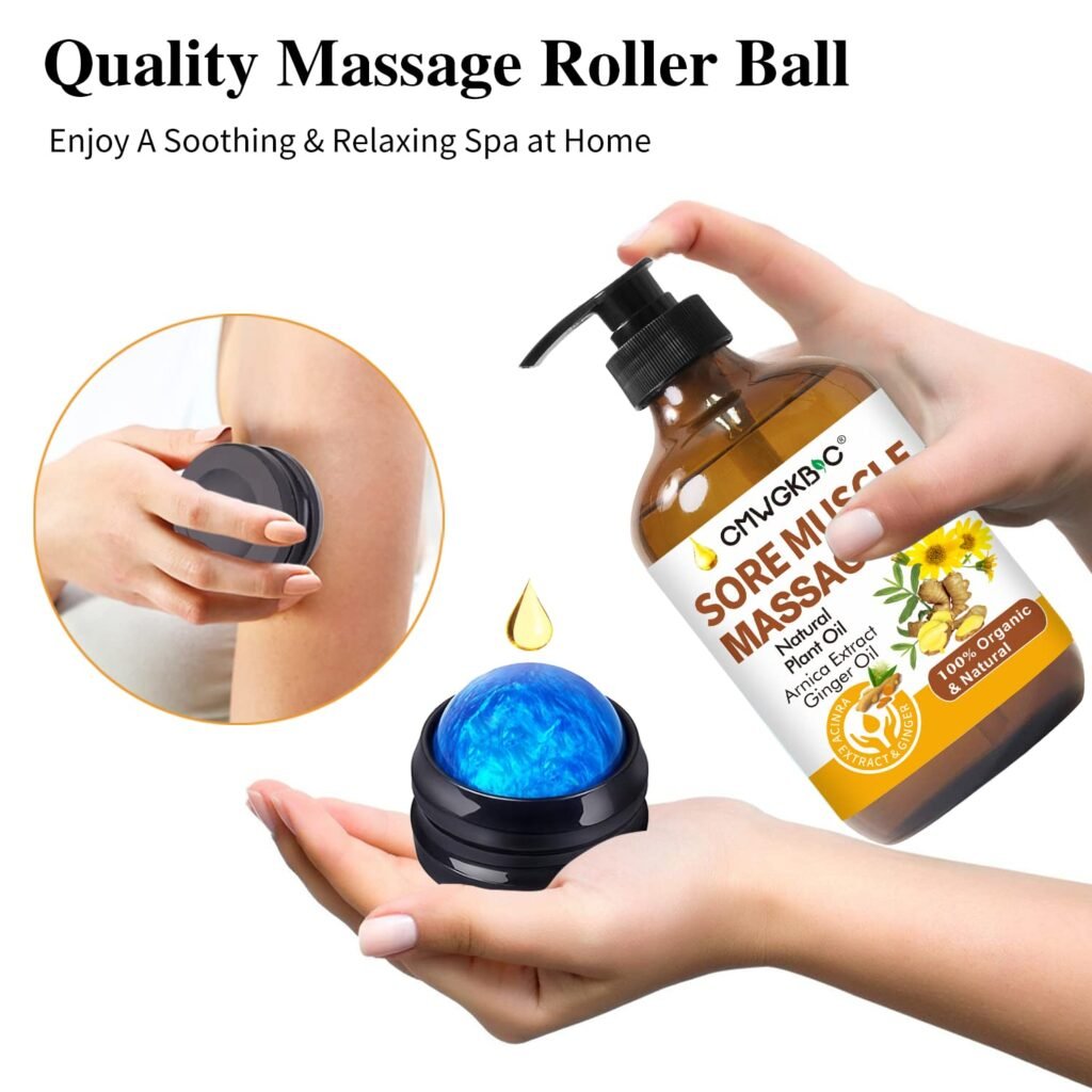 Christmas Gifts for Men,Stocking Stuffers for Women,Massage Oil for Massage Therapy,Lymphatic Drainage-Ginger Oil Sore Muscle Arnica Oil Lavender Oil Relaxing Massage Oils for Date Night,Massage Ball