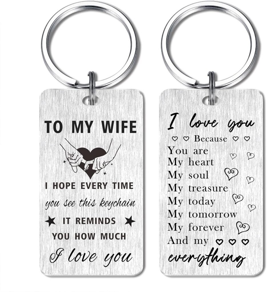 Gezxin Mothers Day Gifts for Wife- Romantic Wife Birthday Anniversary Keychain from Husband