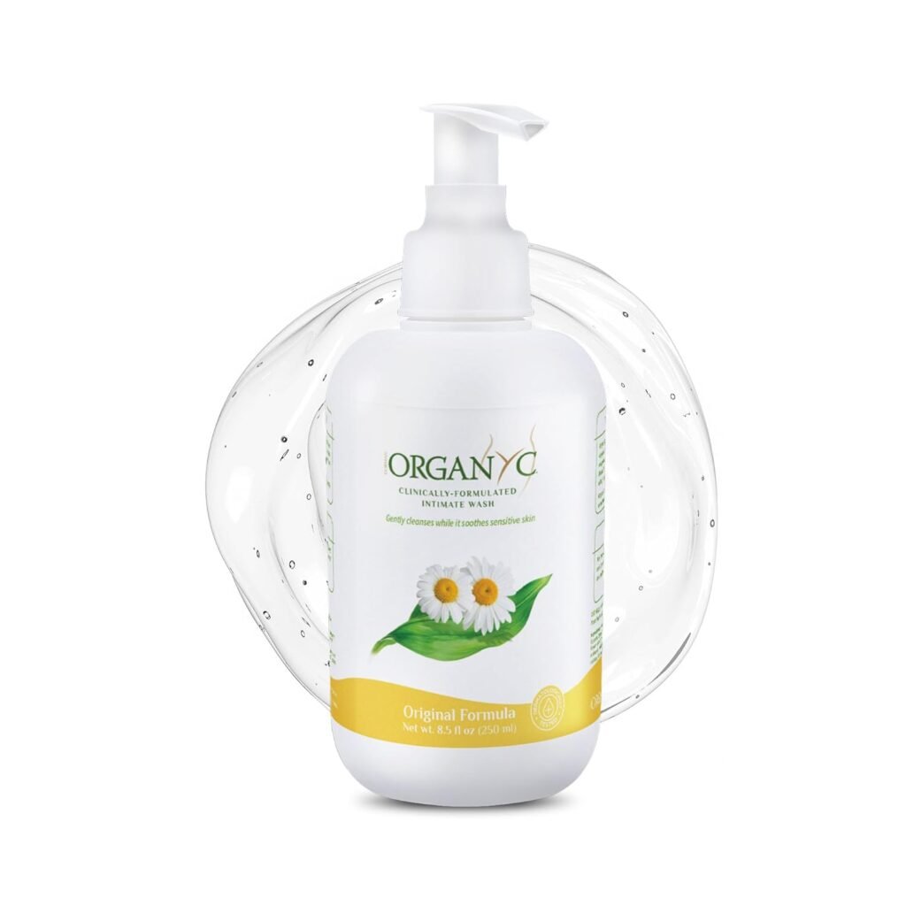 Organyc Feminine Intimate Wash for Sensitive Skin with Chamomile, Free from Chlorine, Parabens, SLS/SLES, and Synthetic Perfumes 8.5 Fluid Ounce