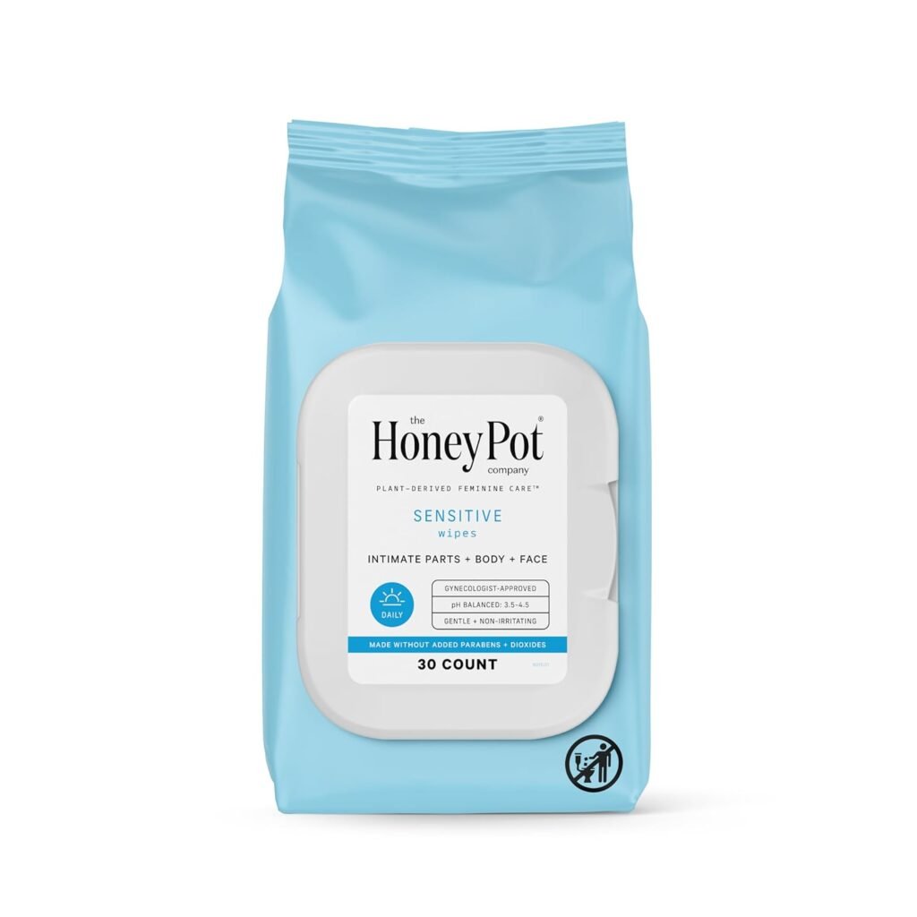 The Honey Pot Company - Feminine Wipes - Daily PH Balancing, Fragrance  Sulfate Free Wipes for Intimate Parts, Body, or Face - Feminine Products - Sensitive 30 ct.