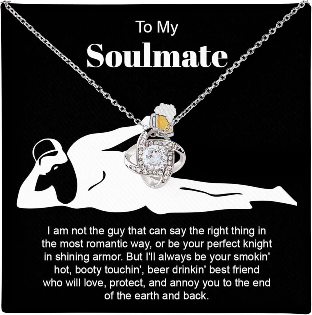 To My Soulmate Necklace For Women, Funny Gifts For Girlfriend, Personalized Christmas Presents For Girlfriend, Best Birthday Meaningful Gift Ideas For Wife, Women Romantic Jewelry For Her Anniversary