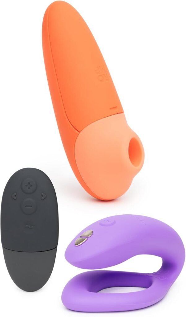 We-Vibe Sync O Purple Remote Control C-Shaped Couples Vibrator  Romp Switch X Pleasure Air Clitoris Sucker - Couples Sex Toys Bundle